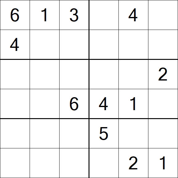 Sudoku 6x6 - Difícil