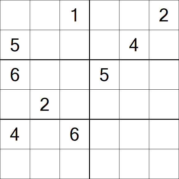 Sudoku 6x6 - Schwierig