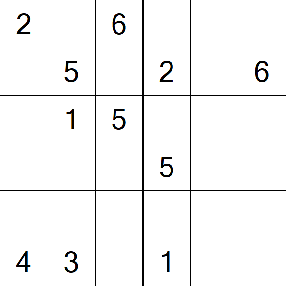 Sudoku 6x6 - Schwierig