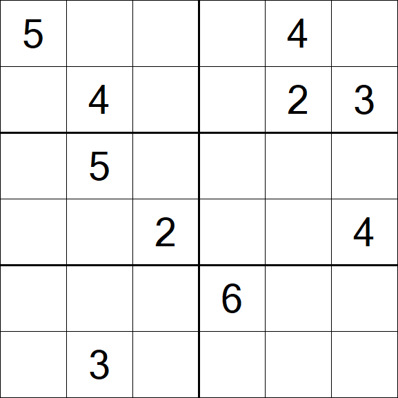 Sudoku 6x6 - Schwierig