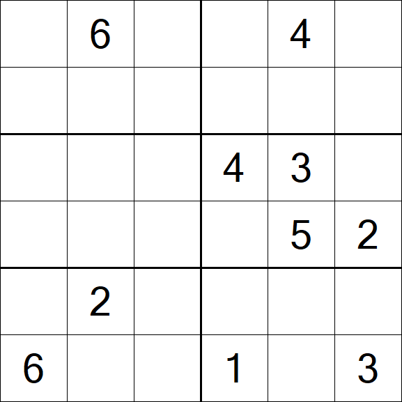 Sudoku 6x6 - Schwierig
