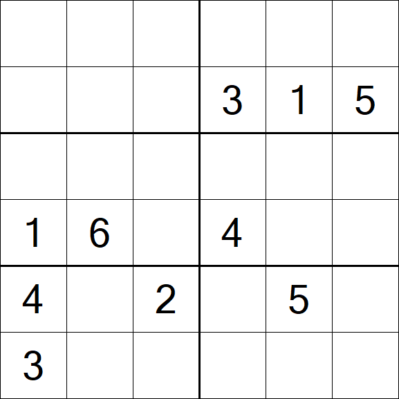 Sudoku 6x6 - Schwierig
