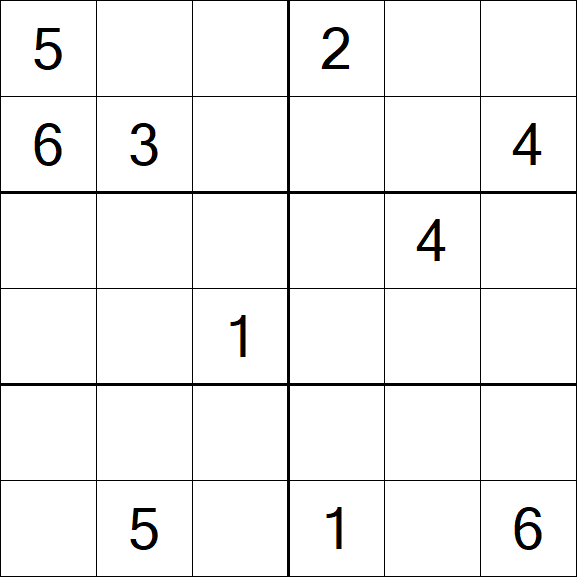 Sudoku 6x6 - Hard