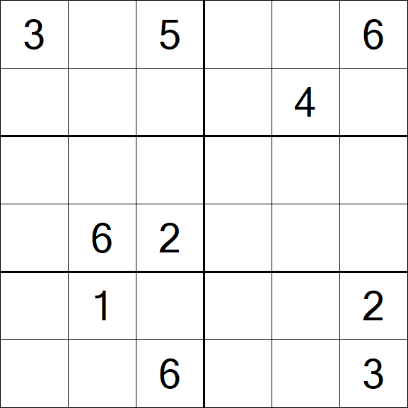 Sudoku 6x6 - Schwierig