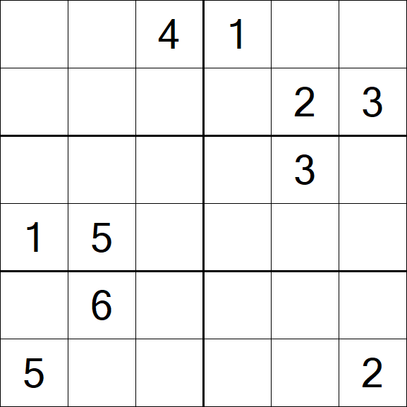 Sudoku 6x6 - Hard