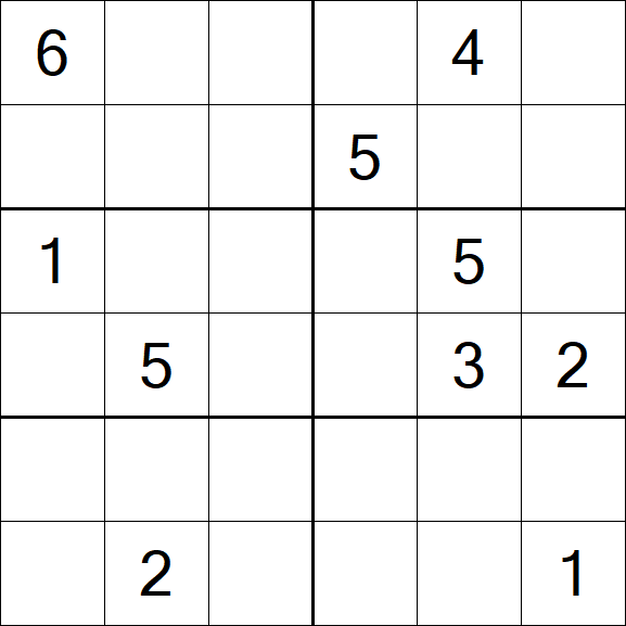 Sudoku 6x6 - Hard