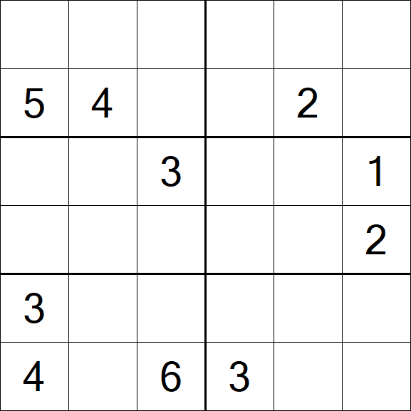 Sudoku 6x6 - Schwierig
