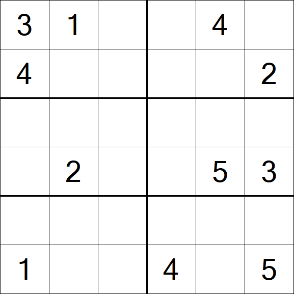 Sudoku 6x6 - Schwierig
