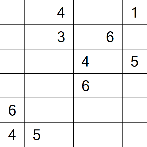 Sudoku 6x6 - Hard