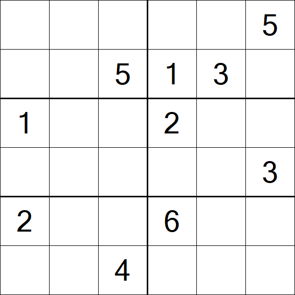 Sudoku 6x6 - Hard