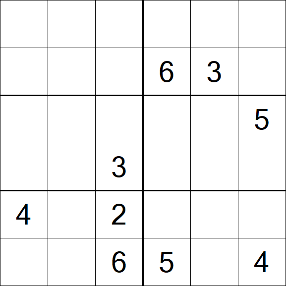 Sudoku 6x6 - Schwierig