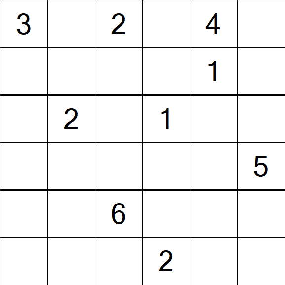 Sudoku 6x6 - Schwierig