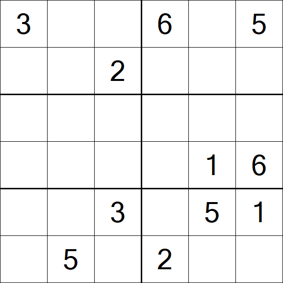 Sudoku 6x6 - Hard