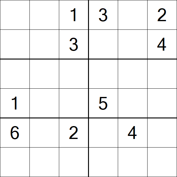 Sudoku 6x6 - Hard