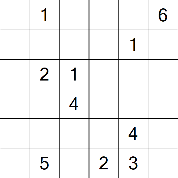 Sudoku 6x6 - Hard