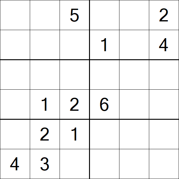 Sudoku 6x6 - Hard