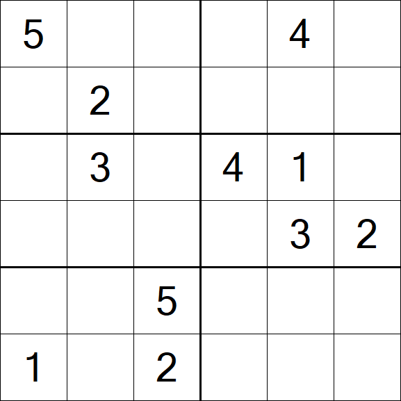 Sudoku 6x6 - Hard