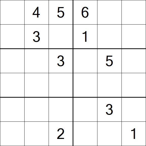 Sudoku 6x6 - Hard