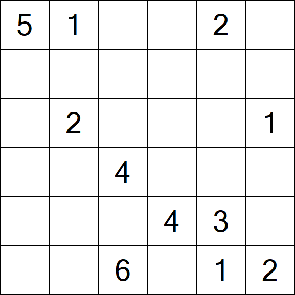 Sudoku 6x6 - Hard