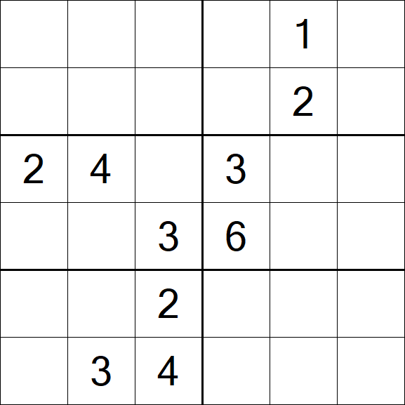 Sudoku 6x6 - Hard