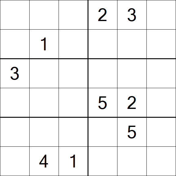 Sudoku 6x6 - Hard