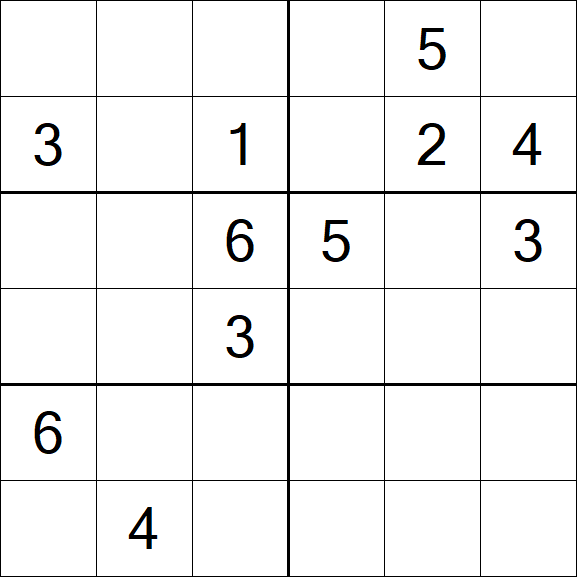 Sudoku 6x6 - Hard