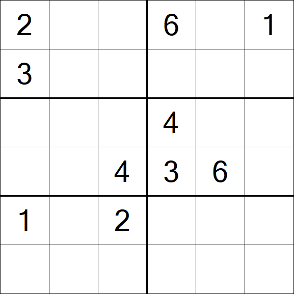 Sudoku 6x6 - Hard