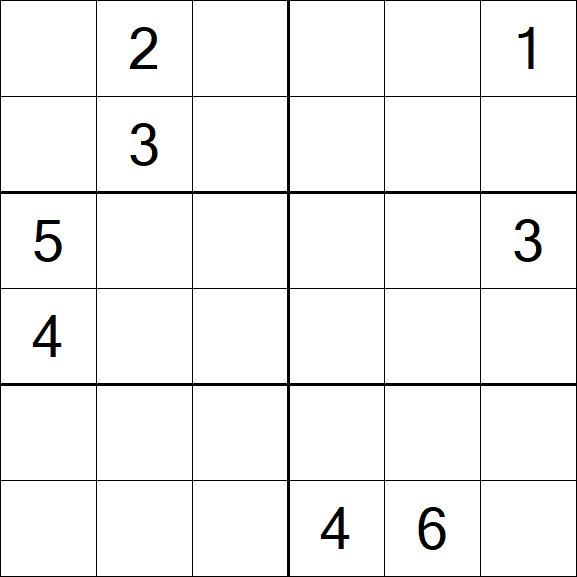 Sudoku 6x6 - Hard
