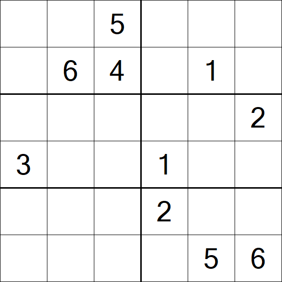 Sudoku 6x6 - Hard
