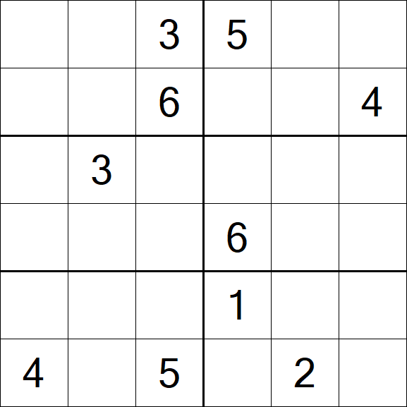 Sudoku 6x6 - Hard