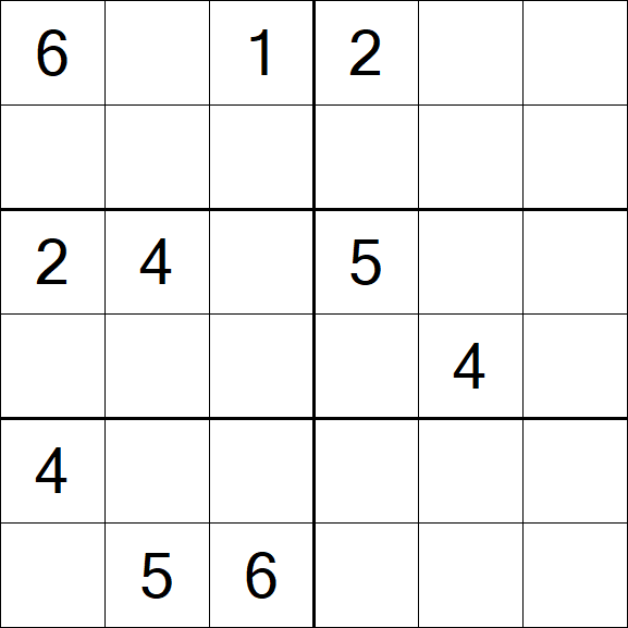 Sudoku 6x6 - Hard