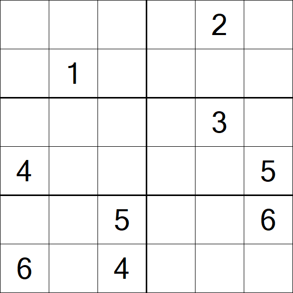 Sudoku 6x6 - Hard