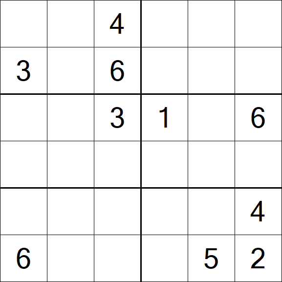 Sudoku 6x6 - Hard