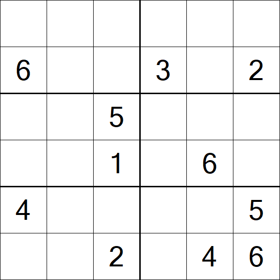 Sudoku 6x6 - Hard