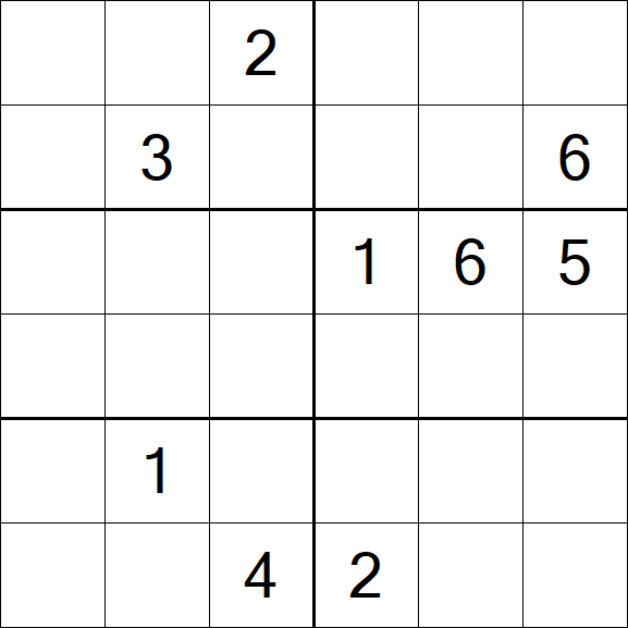 Sudoku 6x6 - Hard