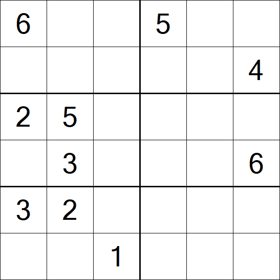 Sudoku 6x6 - Hard