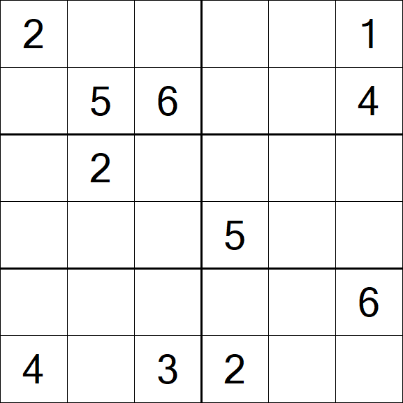 Sudoku 6x6 - Difícil