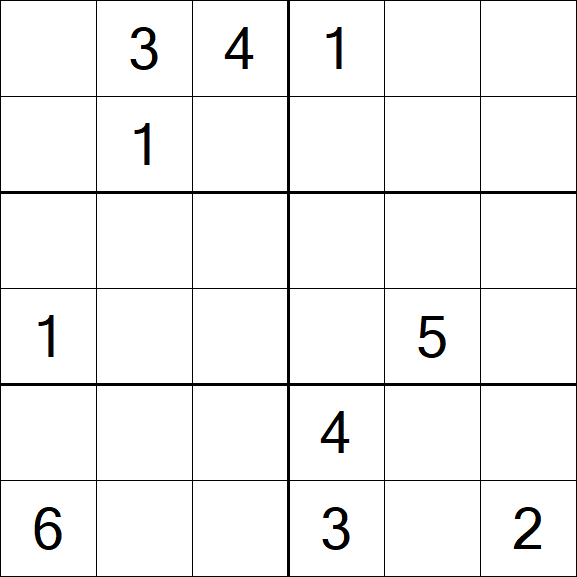 Sudoku 6x6 - Hard