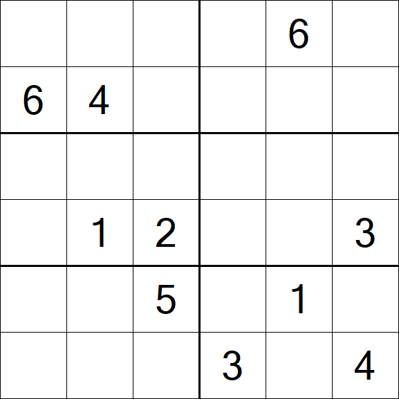 Sudoku 6x6 - Difficile