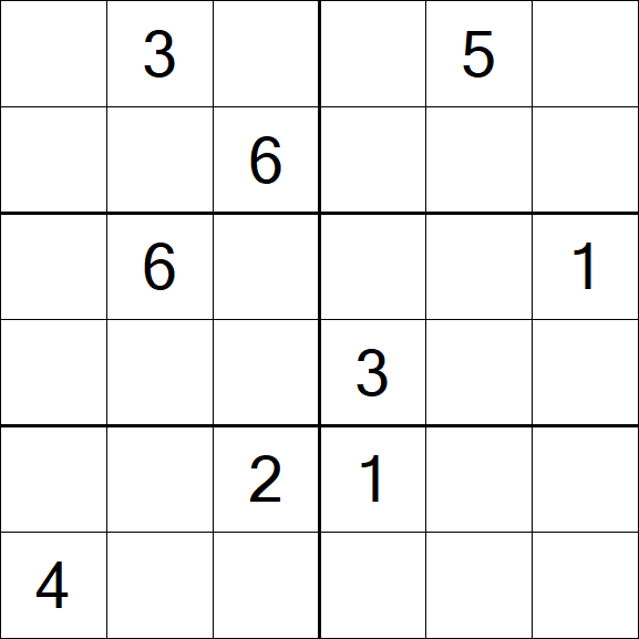 Sudoku 6x6 - Difficile
