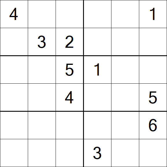 Sudoku 6x6 - Difficile