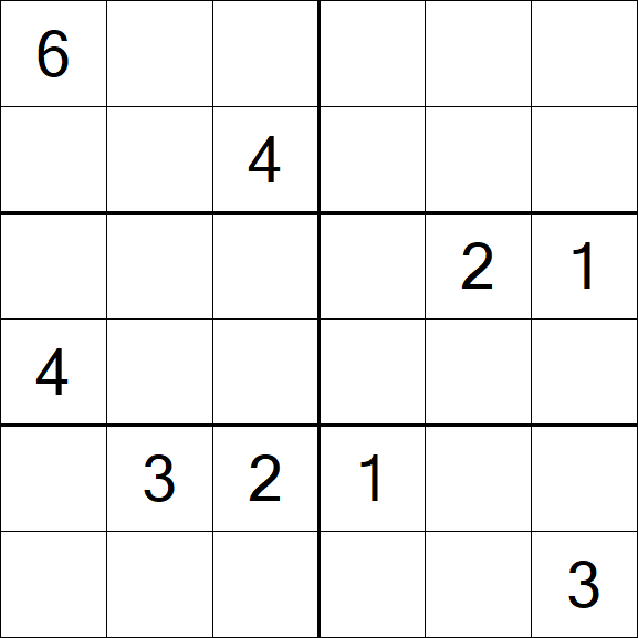 Sudoku 6x6 - Difficile