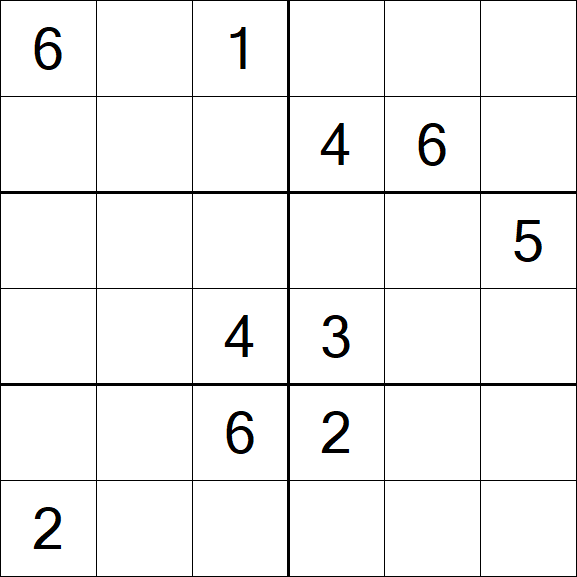 Sudoku 6x6 - Difficile