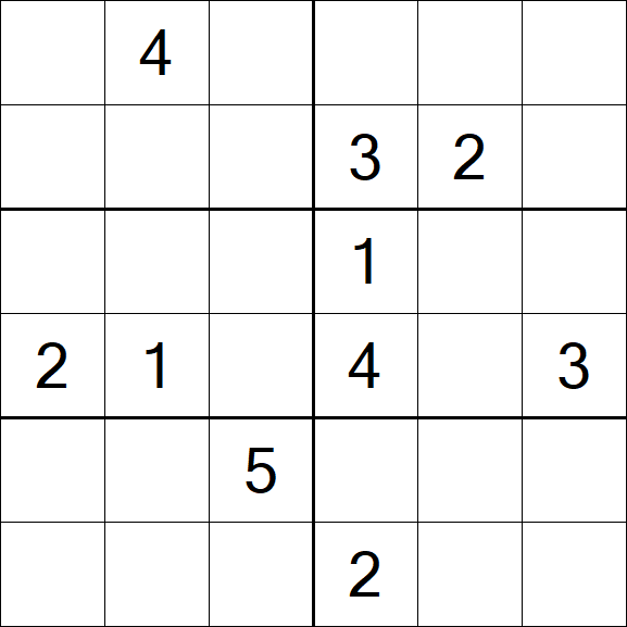 Sudoku 6x6 - Difficile