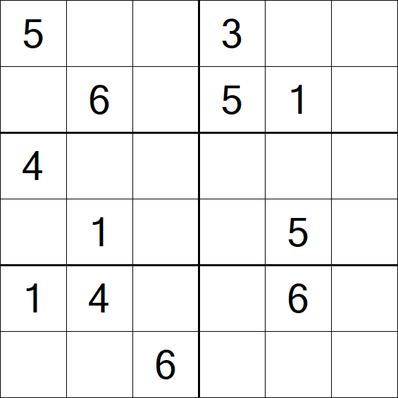 Sudoku 6x6 - Difficile