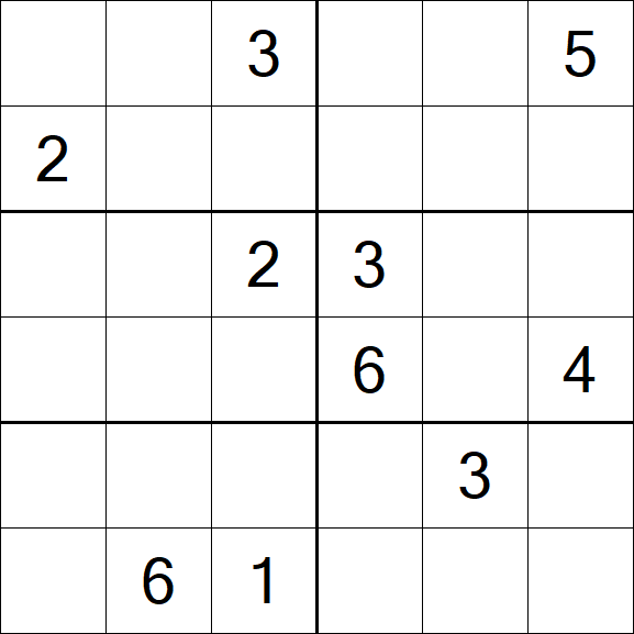 Sudoku 6x6 - Difficile
