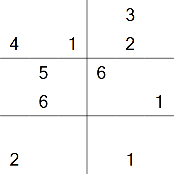 Sudoku 6x6 - Difficile