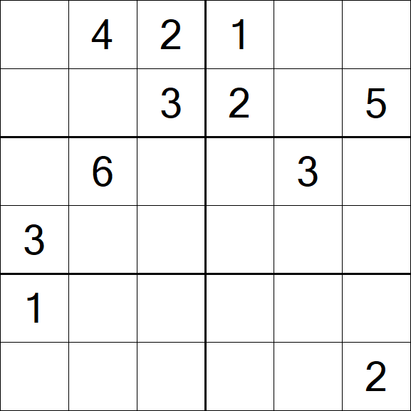 Sudoku 6x6 - Difficile