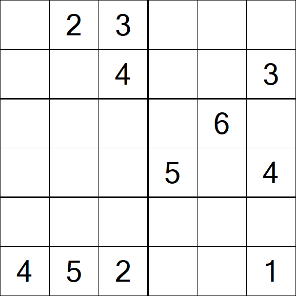Sudoku 6x6 - Difficile
