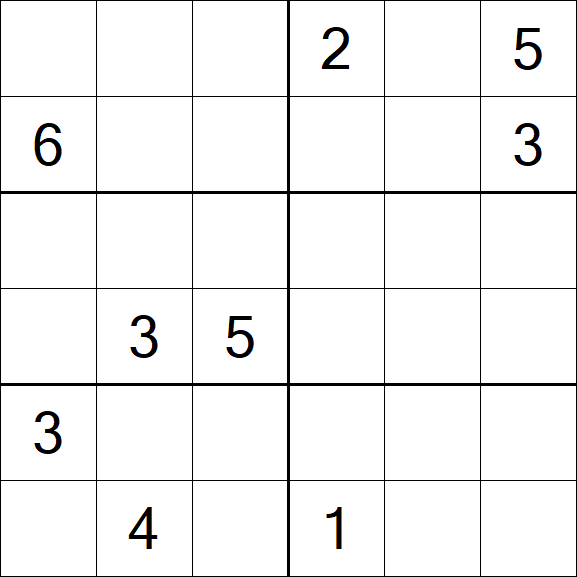 Sudoku 6x6 - Difficile